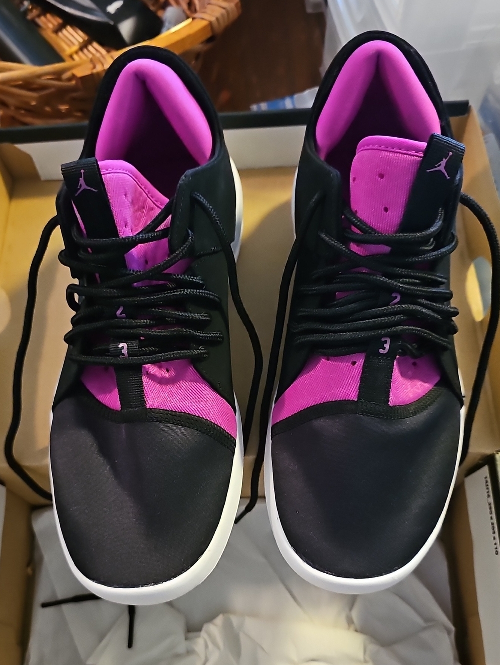 New With Box. Air Jordan Women’s Black & Pink First Class Sneakers